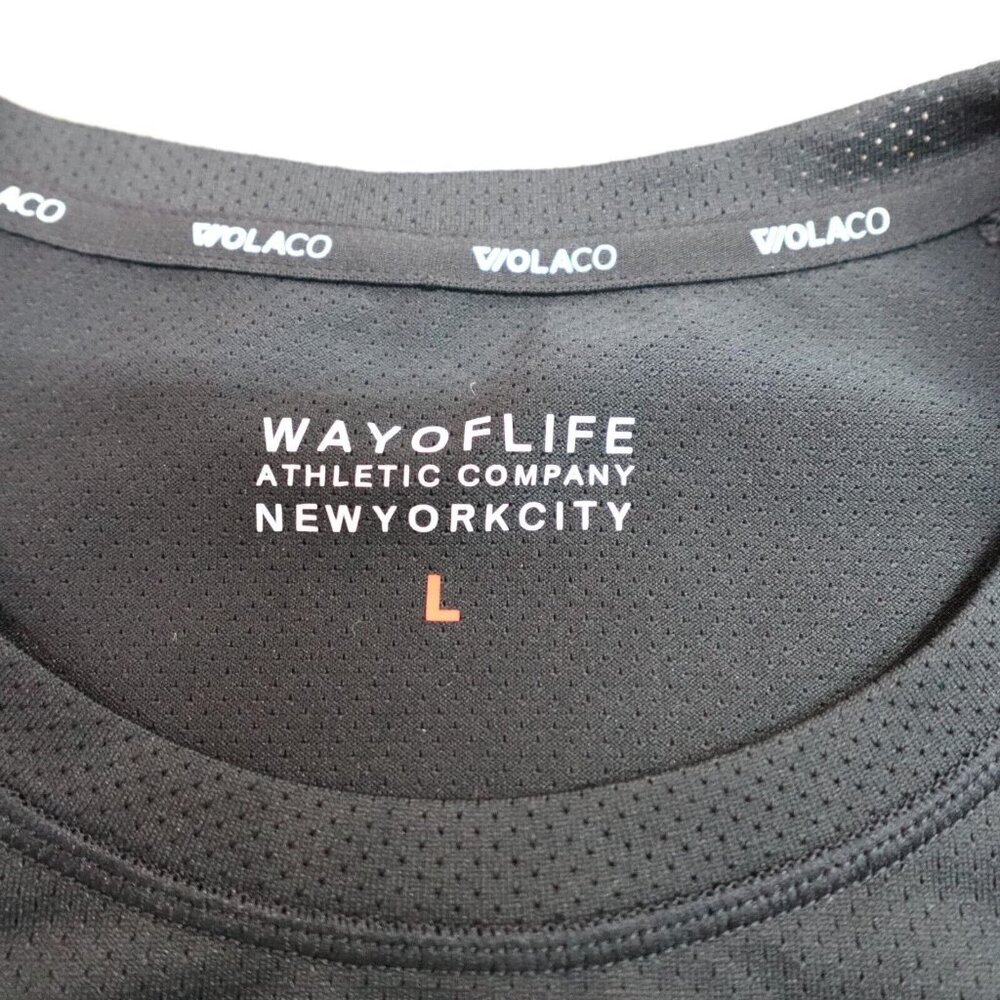 Wolaco Shirt Large Black Solid Performance Raglan - image 3